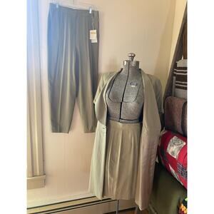 Vintage Deadstock New With Tags Three Piece Green Silk Set//Size L